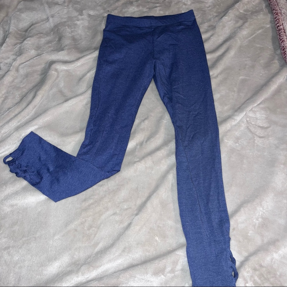 blue leggings with ankle design